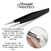 Sivote Eyelash Tweezers, 3-Pack, Hand Calibrated Straight, Curved Tips and