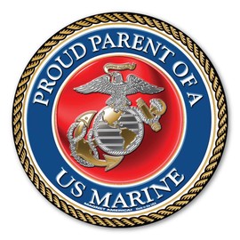 Proud Parent of A Marine Circle Magnet by Magnet America Is 5" x 5" Made for Vehicles and Refrigerators