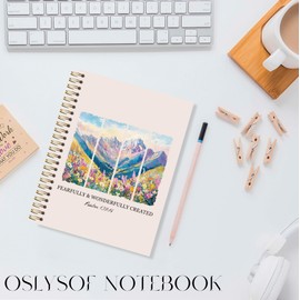OSLYSOF Gorgeous Mountain Wildflower Christian Spiral Notebook, Psalm 139:14 Bible Journaling Notebook, Bible Notebooks for Note Taking, Religious Scripture Journal, 5.5x8.3 Inch with 164 Pages