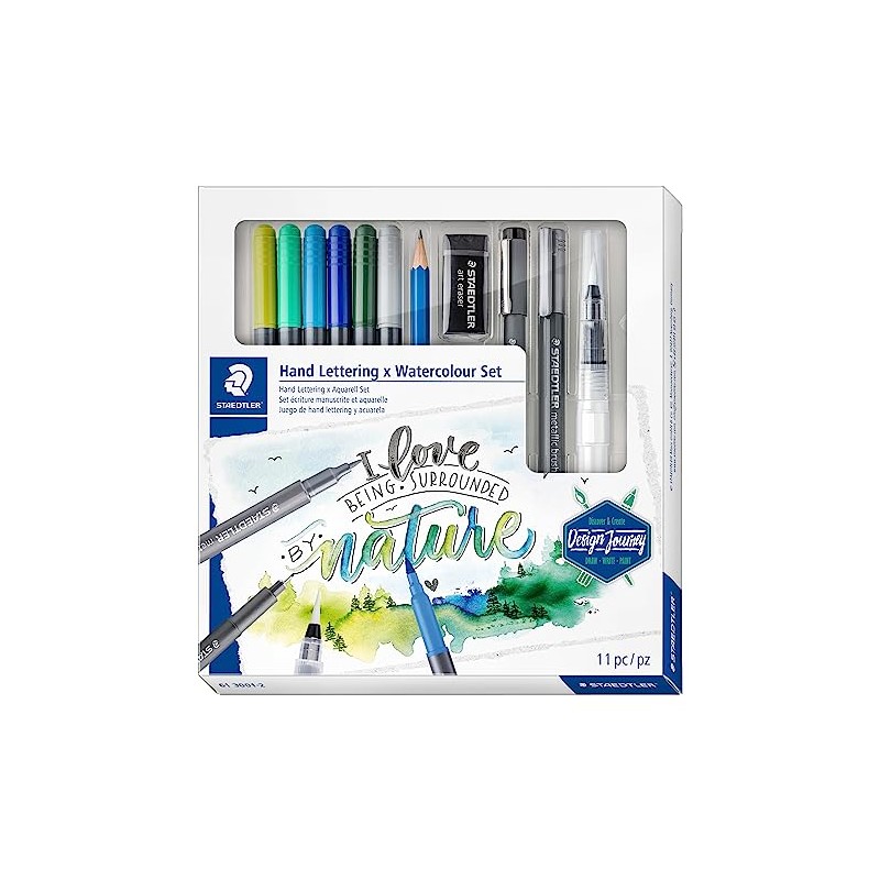 STAEDTLER 61 3001-2 - Juego de letras manuales y acuarelas