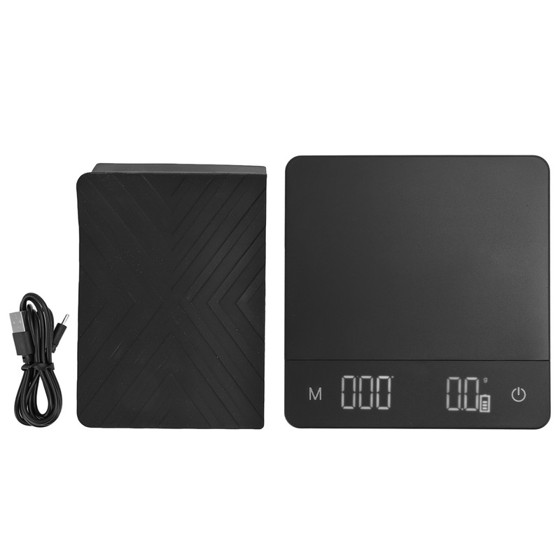 Digital Coffee Scale with Timer USB Rechargeable 0.1g High Accuracy