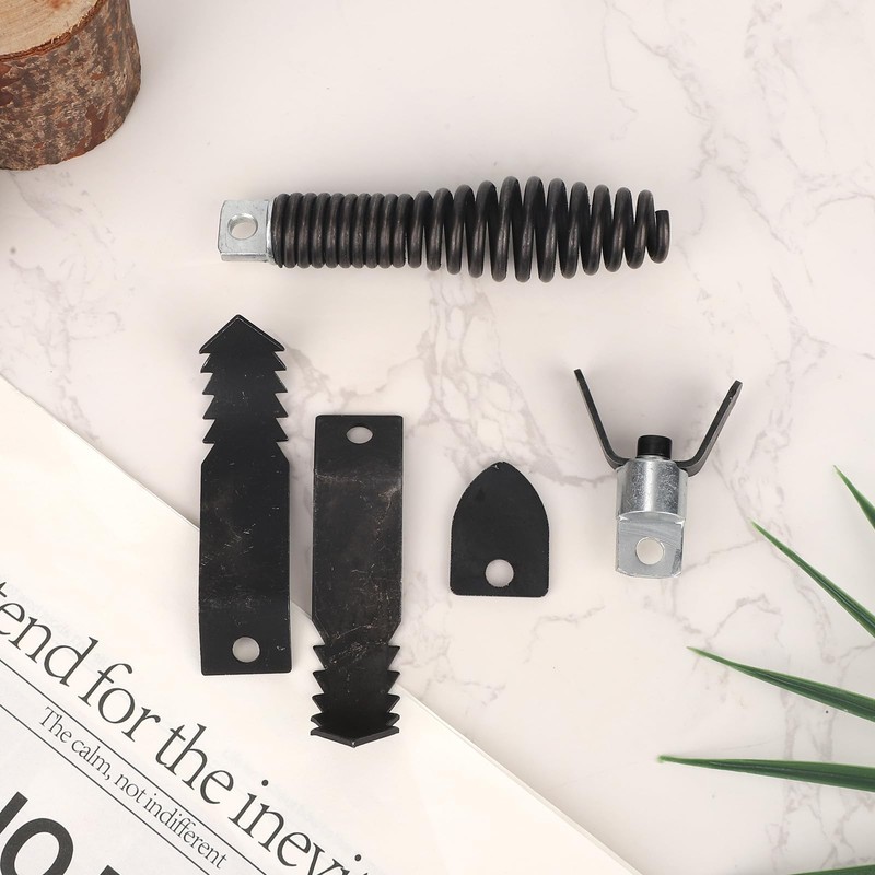 5pcs Drain Snake Drill Attachment Kit, 4 Shapes Manganese Steel
