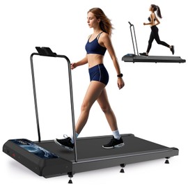 Walking Pad with Incline and Handle Bar, 2.5HP Low Noise Treadmill with Remote Control, Compact Design Walking Jogging Running, Under Desk Walking Mat with Incline for Home and Office