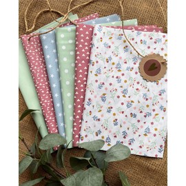 Fabric Package Patchwork Cotton Fabrics 12 x (25 x 35 cm) (Dusky Pink Mint Light Blue)