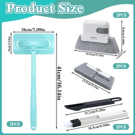 8 Piece Set of Mesh Screen Cleaner Window Track Cleaner Window Groove Cleaning Brush, Detachable Window Screen Cleaner Tool with Wet and Dry Dual-Use