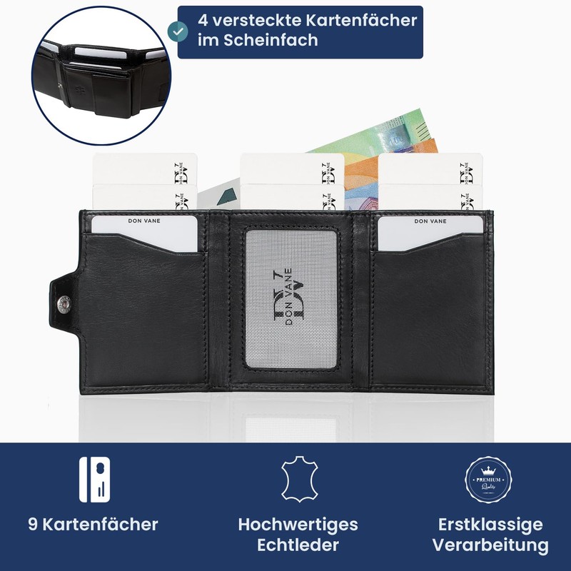 DON VANE Elite Pocket Pro I Genuine Leather Slim Wallet