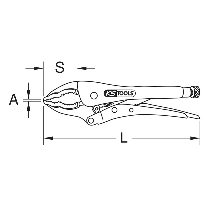 KS Tools 115.1506 Large Jaw Grip Pliers, 235 mm