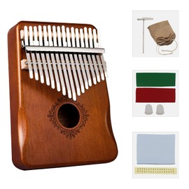 17 Keys Thumb Piano WorthPlanet Wood Finger Piano Kalimba Thumb Piano Solid Finger Piano Mahogany Body for Beginners and Professionals W150001