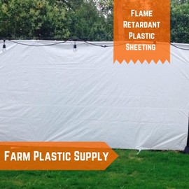 Farm Plastic Supply - Flame Retardant Plastic Sheeting - 6 Mil - Thick Plastic Sheeting, Heavy Duty Plastic Film, Drop Cloth Vapor Barrier, Construction Poly Cover Plastic Covering (6' x 100')