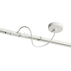 QAZQA - Power supply with round mounting plate for 1-phase rail white - Iconic I Living Room I Bedroom - Steel Round - LED Suitable