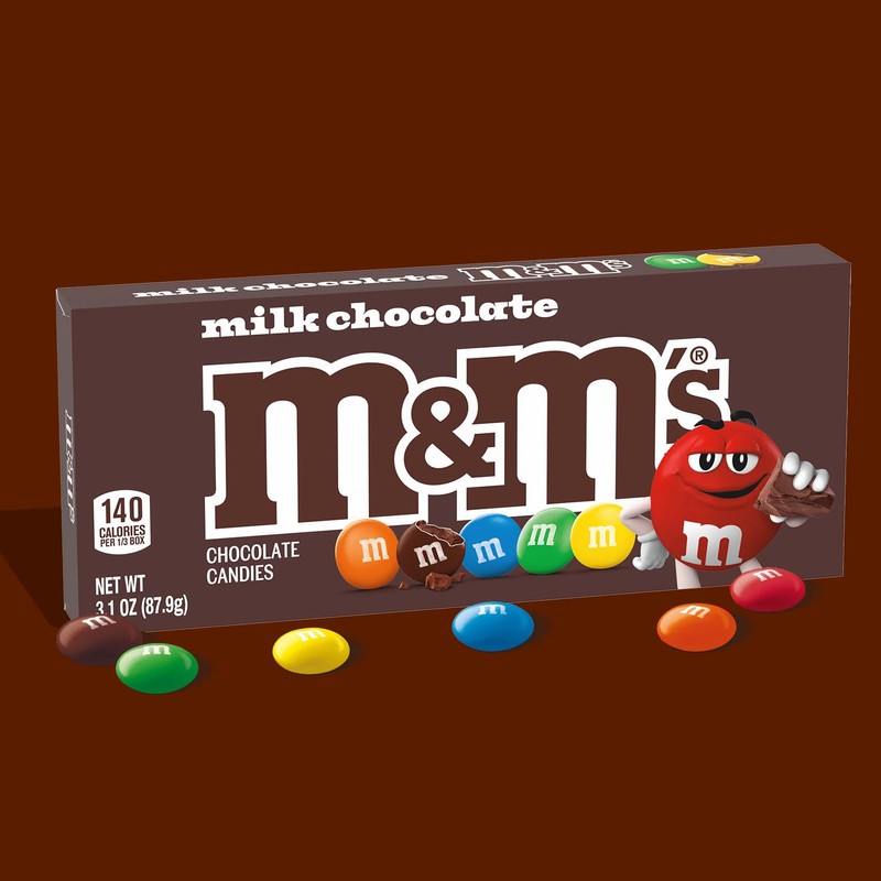 M&M'S Milk Chocolate Candy Movie Theater Box, 3.10 Ounce (Pack
