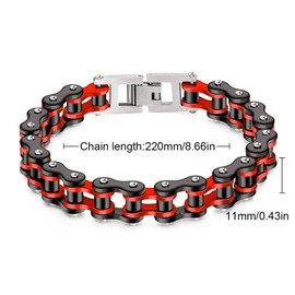 Men's Bicycle Bracelet, Stainless Steel Motorcycle Biker Chain Bracelet, Punk Rock Link Bracelet, Bangle Link Chain Jewellery, for Men and Boys, Stainless Steel