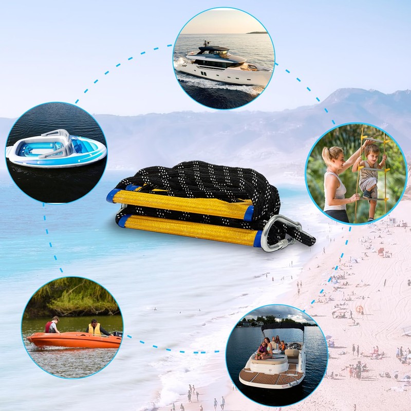 Boat Ladder for Inflatable Boat, Kayak, Motorboat, Boat Rope Ladder