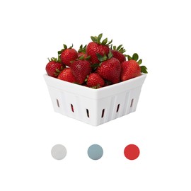 Casa Nico Silicone Berry Bowls – Durable Modern Farmhouse Colander & Storage Basket for Fruits and Vegetables, Refrigerator Organization, Dishwasher Safe, Oven Safe (Set of 3, White)
