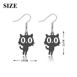 OKEYCH Cat Lover Gift Black Cat Earrings Cat Mom Jewelry Cosplay merch (Black Cat E)