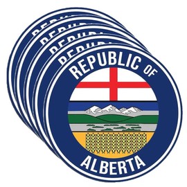 5 PCS Republic of Alberta Flag Sticker, 3x3 In Canadian Albertan Province Decal, Large Banner Decor For Car Bumper Window Laptop (3" x 3" Blue)
