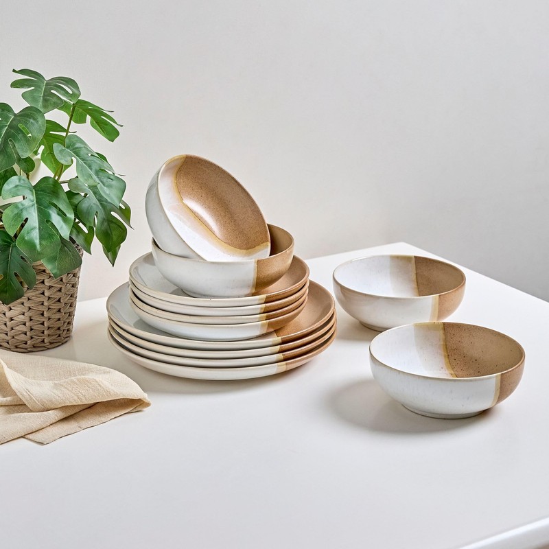 Sango Phoebe 12-Piece Multicolor Stoneware Dinnerware Set – Service for