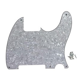 ROZILO White Pearl 5 Hole Tele Blank Guitar Pickguard Tele Pick Guard Scratch Plate for Fender Tele Esquire Guitar