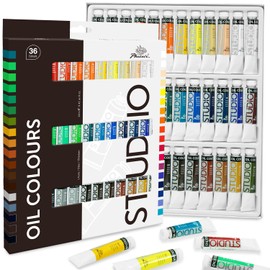 PHOENIX Oil Paint Set, 36x12ml/0.4 Fl Oz Tubes, Non-toxic Oil Based Paints for Canvas Craft Painting, Great Value Art Supplies for Artists, Adults, Beginners