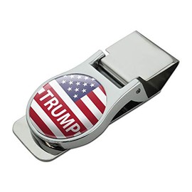 GRAPHICS & MORE President Trump American Flag Satin Chrome Plated Metal Money Clip
