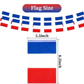 France Flags Bunting French Flag Bunting Banner for Independence Day Sports Bars Party Decorations Bunting 10m 30 Flags (France 1Pcs)