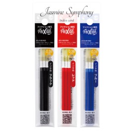 LFBTRF30UF -3 Refill for FriXion Balls, Multicolor / Frixion Ball, Slim 0.01 inch (0.38 mm), Ultra Fine Refill, Black, Red, Blue Refill, Jasmine Symphony Index Card 1
