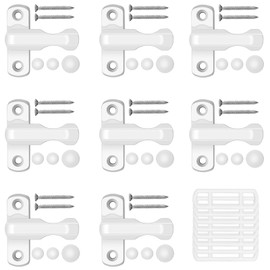 eSynic Professional 8Pcs Sash Jammer Set Sash Blocker Jammer Strong Zinc Cast Alloy Sash Jammer Restrictor Sash Jammer Window Restrictors Perfect for Various UPVC/PVC Doors and Windows etc