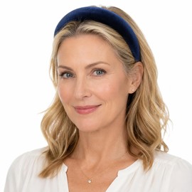 Traziewell Navy Headbands for Women Girls Padded Elastic Hair Band Fashion Fabric Hairbands Cute Head Band H60145