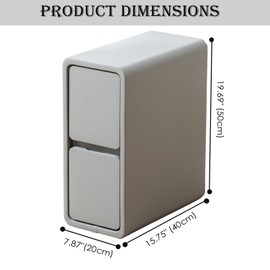 SOBIBO Narrow Nightstand, Solid Wood Night Stand for Small Spaces, Couch, Gray Color 7.87in Wide