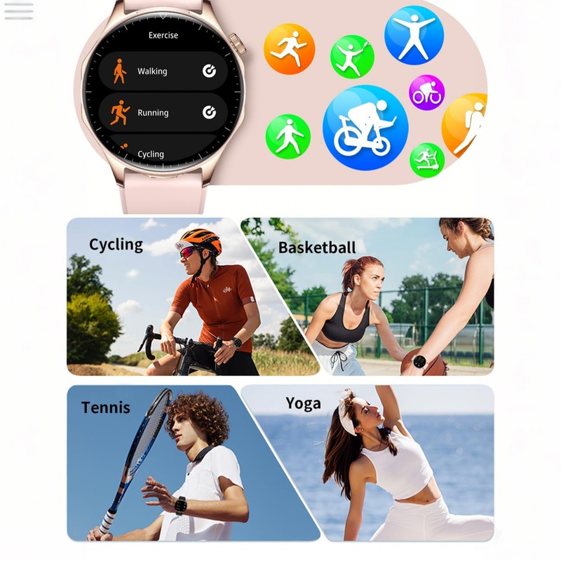 Desong Smart Watch with Earbuds,2 in 1 TWS Smartwatches,1.43" Colorful