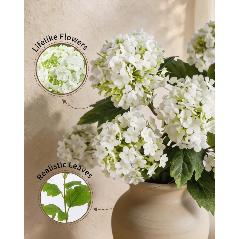 Florispera 6 Pcs Hydrangea Artificial Flowers - 32" & 26"