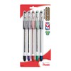 Pentel® R.S.V.P.® Ballpoint Pens, Fine Point, 0.7 mm, Clear Barrel, Assorted Ink Colors, Pack of 5