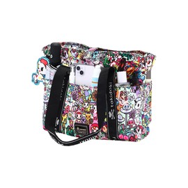 Tokidoki Unicorno Cute Tote Bags for Women Foldable Canvas Tote Bag with Doll Portable Shoulder Handbag for Work Travel (Black1)