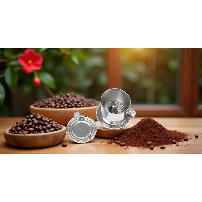 1 Set Vietnamese Coffee Filter Stainless Steel Coffee Pot Drip