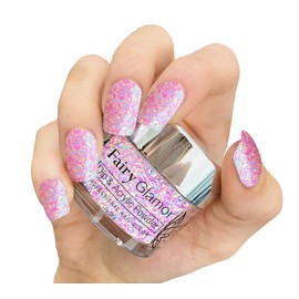 FAIRY GLAMOR Pink Glitter Dip & Acrylic Nail Powder - Eat Me - 1 oz