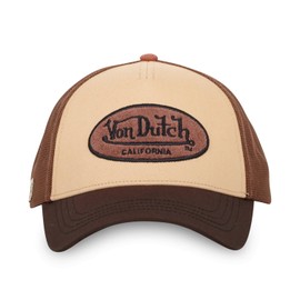 Von Dutch Mens Womens Womens Trucker Cap Terry Adjustable Cap, beige / brown