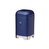 KitchenCraft Lovello LOVTEABLU Textured Tea Caddy with Geometric Hexagon Pattern, 11 x 11 x 19 cm (4.5" x 4.5" x 7.5") - Midnight Navy