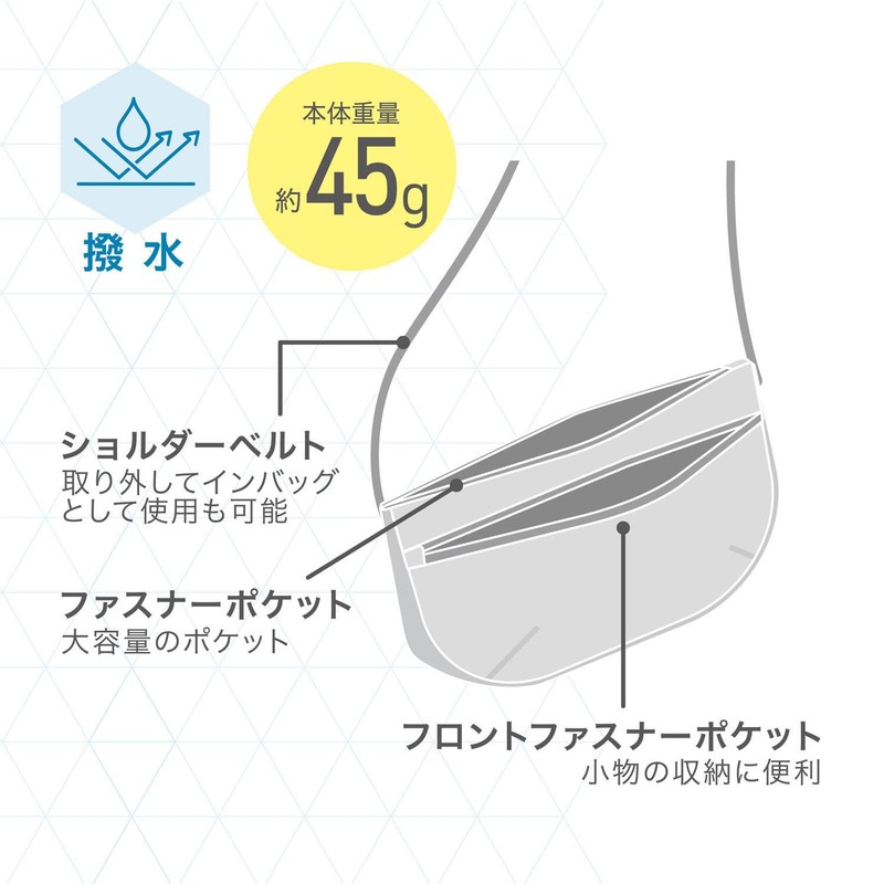 Kutsuwa TA013GY Truss Air Shoulder Pouch, Lightweight, Gray