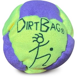DIRTBAG Classic Footbag Hacky Sack, Handmade, Pro-Grade Durability, Premium Quality, Original Design, Fluorescent Yellow/Purple.