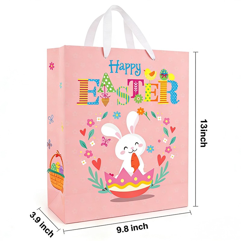 STPIYFZU 2 Pack 13" Large Easter Gift Bags with Handles,