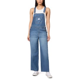 WallFlower Women’s Denim Overalls in Petite, Midsize, Plus Size, Juniors Jeans - Selma Skater, Medium