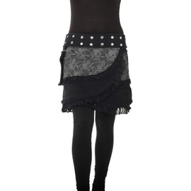 PUREWONDER SK240 Women's Fleece Winter Wrap Skirt, black