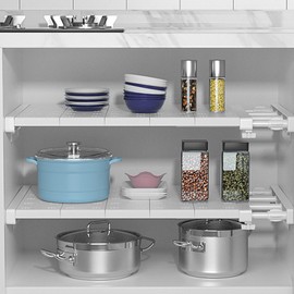 Adjustable Closet Shelves | Closet Shelf Divider No Punching Closet Shelf Organizer - Non-Slip Closet Insert Shelving Wardrobe Dividers Separator for Cabinets Bookcases