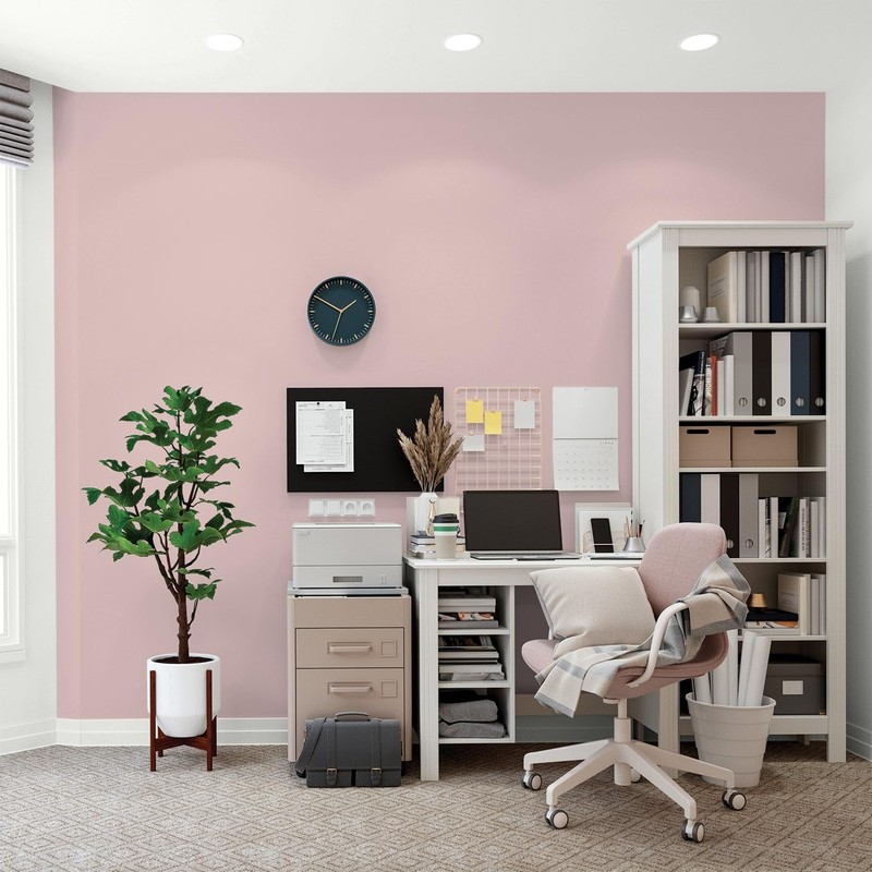 Glidden Interior Paint + Primer: Pink/Tea Time, One Coat, Flat,