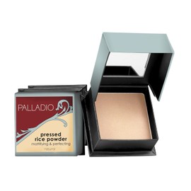 Palladio Polvo de Arroz Prensado con Espejo Maquillaje Matificante que Dura Todo el Día Absorbe el Aceite Instantáneamente Funciona solo o con maquillaje, Natural