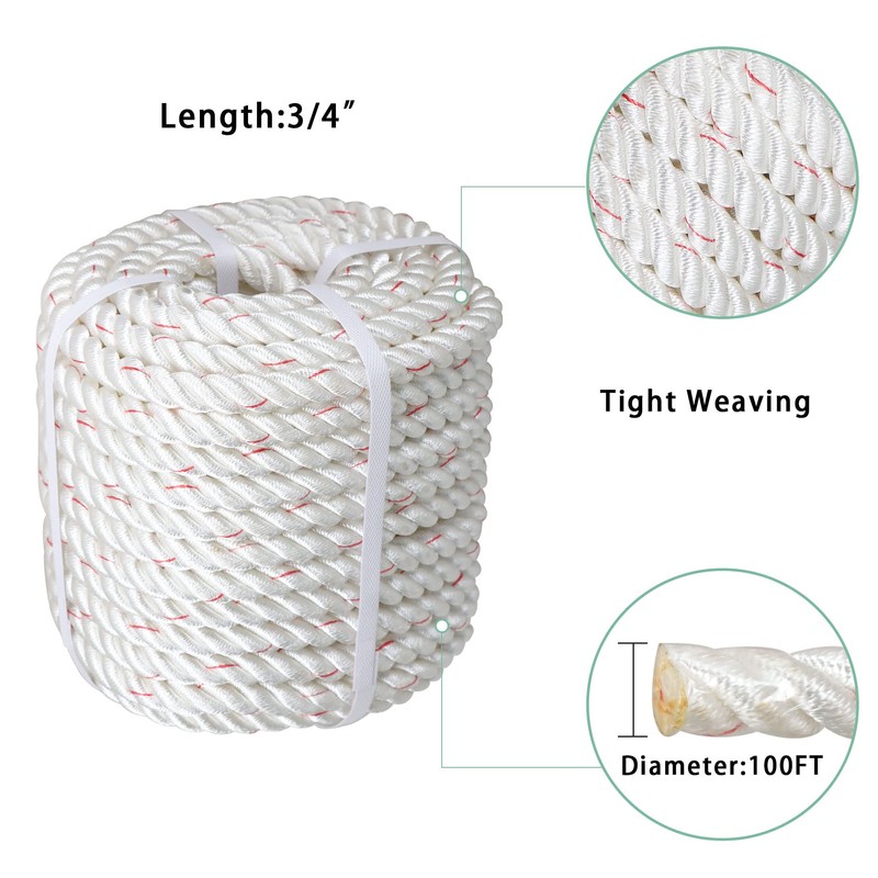 elfinrm Double Braid Polyester Rope, Arborist Rigging Rope High Strength