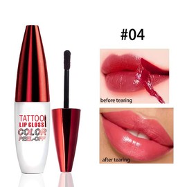 Tear off Glossy lipstick, natural Moisturizer , not easy to peel off, non stick to the cup, lightweight, bright Valentine's Day color Hydrate care cosmetics:_#04