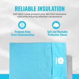 ICEWRAPS Extra Cover ONLY for 10"x14" Clay Ice Pack | Reusable and Washable Soft Fabric Cover for Cold Pack | Fabric Cold Compress Sleeve | 10"x14" Soft Ice Pack Cover | Blue Fabric Cover Only