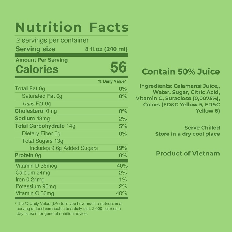 Jans Golden Lime Juice Calamansi Drink (16.9 oz Cans, 12-Pack)