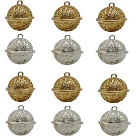 Pinenjoy 12 Tin Bell, Christmas Bell, Decorative Bell, Cute Bell, Event, DIY Crafts, Amulet Charm, Bell for Pets, Collar Bell, Accessory, Gift, Christmas Tree, Festive Outdoor Hanging, Sleigh Bell